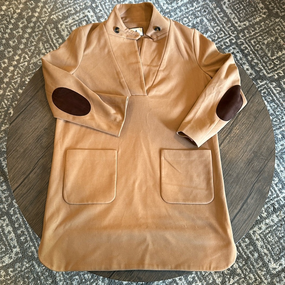 Tuckernuck Tan Coat with Brown Accents